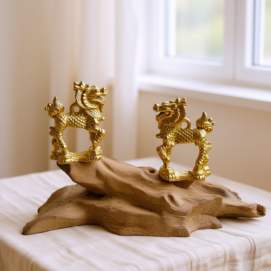 Brass Fertility QiLin Statue